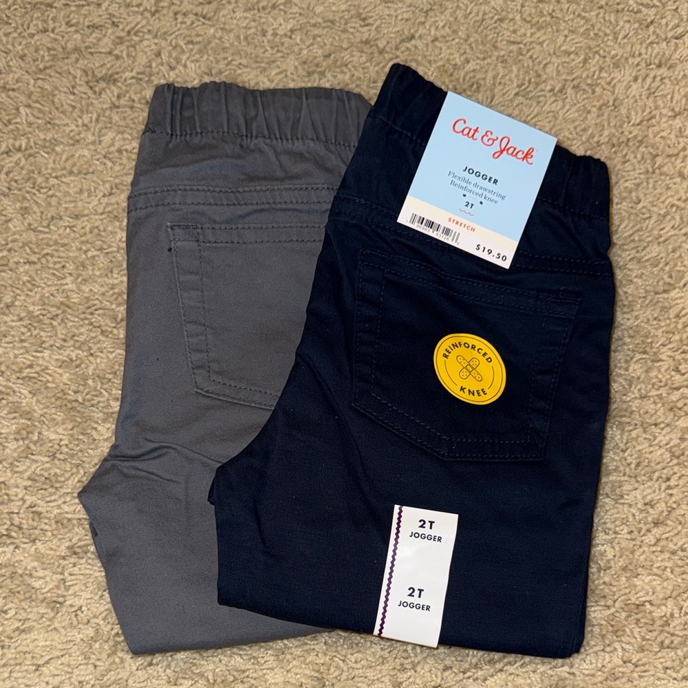 Cat & Jack Navy and Gray Jogger Pants